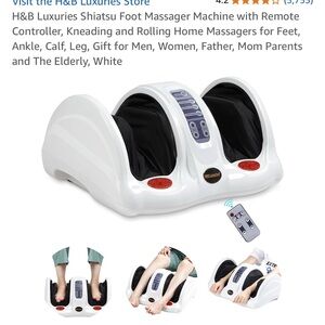 White Shiatsu Foot Massager with Remote